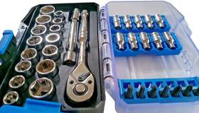 Sae-mm-90 Hart Htb1007sb 35-piece 1/4 Inch Drive Tooth Ratchet Mechanics Tool Set 3 Extension