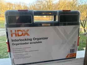 320034 Hdx Two Pack Interlocking Black Small Parts Organizer