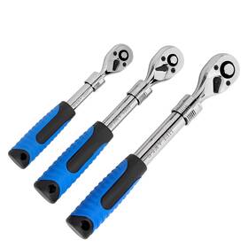 Hu-xi-201 Helakls 3-piece 1/4 Inch 3/8 1/2-inch Drive Socket Ratchet Set Extendable Handle Wrench