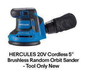 Hercules 193175444462 20v Cordless 5 Inch Brushless Random Orbit Sander - Tool Only