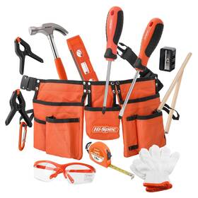 Dt90105og Hi-spec 16pc Orange Kids Tool Kit Set And Child Size Belt. Real For Di