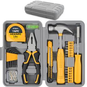 Dt9714 Hi-spec Small Tool Box For Home And Office Diy 25-piece Yellow Mini Kit Set