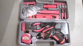 Dt9707pr-uk  Hi-spec Products 35pc Pink Tool Kit With 3.6v Usb Electric Screwdriver/ Drill - Open Box