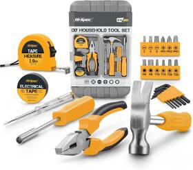 Dt9713y Hi-spec Products 24pc Yellow Household Diy Tool Kit Set. Small Mini Box Set Of Start