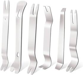Hibucuo Autotrimremoval Sus6pcs Auto Trim Removal Tool Set Stianless Steel 6pcs Fastener Remover Kit Pry