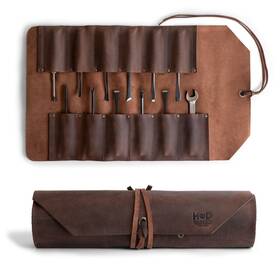 Hide & Drink 660042717665 Leather Tool Bag Roll Up 12 Slot Heavy Duty Organizer Ro