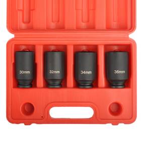 Ck0014 Higehio Impact Socket Set 1/2 Inch Drive Spindle Axle Nut 4pc 12 Point Met