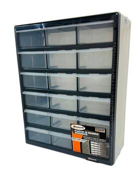 Ha01018001 Homak Fba- 231782 18-drawer Parts Organizer Black Matte