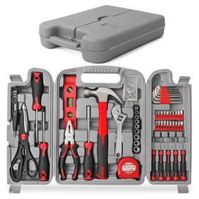 Home 884540165692 Hi-spec 54pc Red Diy Tool Kit For The Household Office And Garage. Complete