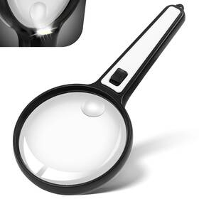 Hy110 Huiboer Hulboer Magnifying Glass With Light 5x 15x Handheld Magnifier 4 Led Ligh