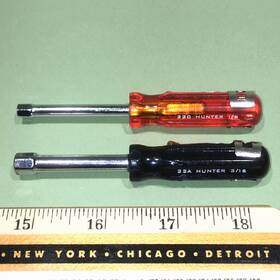 22a-22c Hunter Tools 22a 3/16 22c 1/8-inch Mini Nut Driver Lot Vintage Set Pocket Clip