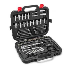Husky 037103329707 211 Piece Heavy Duty Ratchet Socket Wrench Chrome Mechanics Tool Set