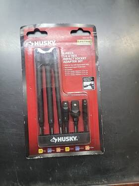 1004 Husky 037103333155 New 1/4 Inch Drive Impact Driver Socket Adapter Set 6-piece