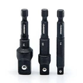 Husky 037103333162 3 Piece 2.5 Inch Heavy Duty Impact Socket Adapter Set Handheld Tool