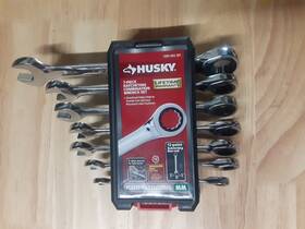 17361 Husky 037103360212 1005 665 281 7 Pc. Ratcheting Comb. Wrench Set Metric 12 Point #17361 E1