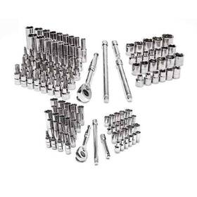 Husky 037103370563 1/4 Inch And 3/8 120-piece Chrome Sockets Ratchets Mechanics Tool Set