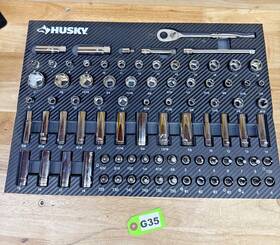 Husky 037103377531 3/8 In Drive Mechanics Tool Set With Eva Storage Tray- G35