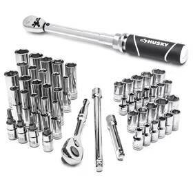 Husky 313034754789 1/4 Inch Drive Mechanics Tool Set With Torque Wrench 51-piece