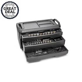 Husky 313101035087 Mechanics Tool Set Durable Hard Storage Case With Trays Box Drawers 270-pcs