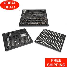 316898745 Husky Mechanics Tool Set In Portable Eva Trays 290-piece Quick-release Button