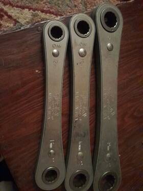 39952 Husky 3 Pc. Metric Ratcheting Flat Wrenches 53 And 54 Hand Tools 12mm- 17mm