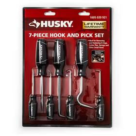 Husky 445020785750 7-piece Hook Pick Set Cotter Pin Hose Puller Awl Mini Full-hook 90
