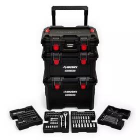 Husky 744110782813 1/4 Inch 3/8 And 1/2 Drive Mechanics Tool Set With Build-out Roll