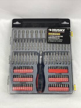 Husky 811187010504 110-piece Ratcheting Screwdriver Set For Your Household Repairs Or Diy
