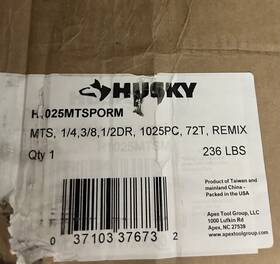 H1025mtsporm Husky 1/4in 3/8in 1/2in Drive Master Mechanics Tool Set Impact Sockets 1025