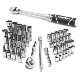 H50mts4dtwcb Husky Mechanics Tool Set 1/4 Inch Drive Sae/metric Deep With Torque Wrench 51-piece