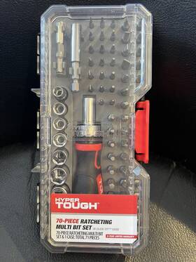 42035cf Hyper Tough 70-piece Socket And Bit Set In Click Fit Case