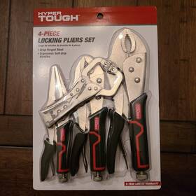 42212 Hyper Tough 4 Piece Locking Pliers Set Drop Forged Steel New