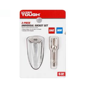 42481 Hyper Tough Universal Socket With Power Drill Adaptor Fits 1/4-3/4 Inch