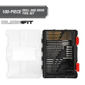 42989cf Hyper Tough 100-piece Drill And Drive Tool Set In Click Fit Case