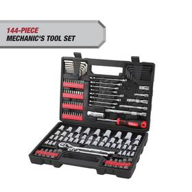 Hyper Tough 711181796568 144-piece 1/4 3/8 And 1/2-inch Drive Mechanics Tool Set Chrome Fin