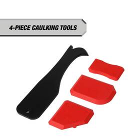 Hyper Tough 744759196804 4 Piece Caulking Tool Kit For Finishing And Removal