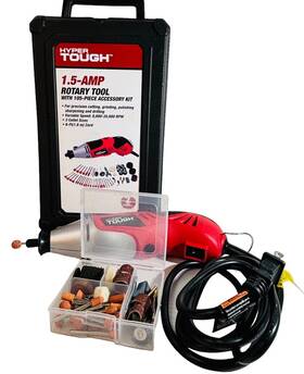 Hyper Tough 823420970810 1.5 Amp Rotary Tool 120v With Accessory Kit 6-ft Cord Inch Mint Condition