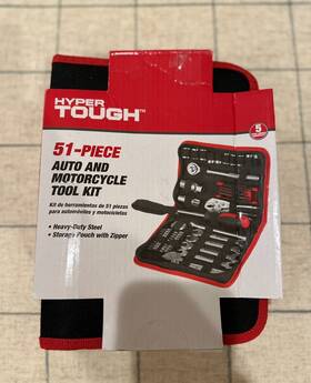Hyper Tough 889526225759 Auto And Motorcycle Tool Kit 51 Pieces New Unopened