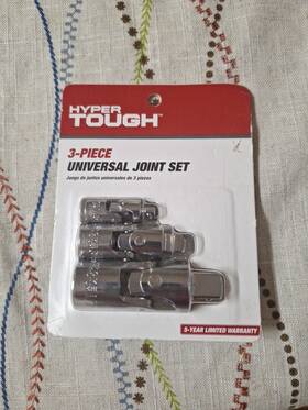 8uc0004a Hyper Tough 889526365844 3 Piece 1/4ftft 3/8ftft 1/2ftft Universal Joint Socket Set Crv