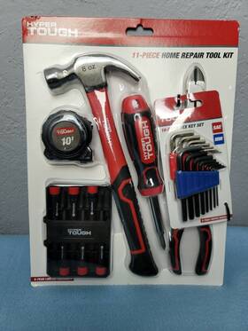 Hyper Tough 889526416942 11 Piece Home Repair Tool Set Garage Tools All-purpose
