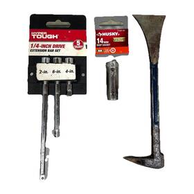 8uc0002a Hyper Tough Extension Bar And Husky 14mm Socket New Used Trim Pry Tool Lot