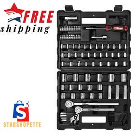 8uj0003g Hyper Tough 107 Piece 1/4 3/8 1/2 Inch Drive Socket Set For Mechanic Use