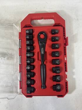 Hyper Tough Uc10052a 19pc 3/8in Drive Nano Low Profile Socket Set