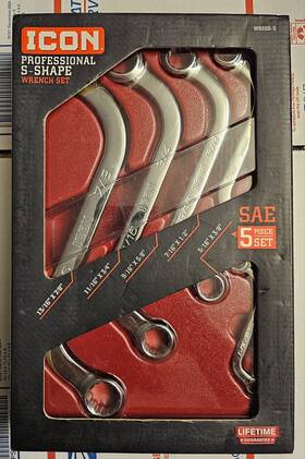 Wssss-5 Icon 56772 New Sae Professional S-shaped Wrench Set 5 Pc.