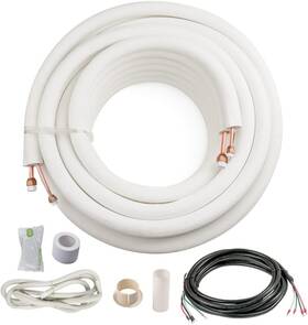 Akus01804 Icool 25ft Mini Split Line Set 1/4 Inch And 3/8 O.d. Twin Copper Pipes Thick