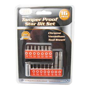 Dupatb65920 Iitjmk Set Of 16 Tamperproof Security Tools Includes 6 Point Star Bit Torx Socket