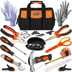 Nc-122 Incly 24 Pcs Real Tool Set With Bag Small Hand Tools Kit Constructio