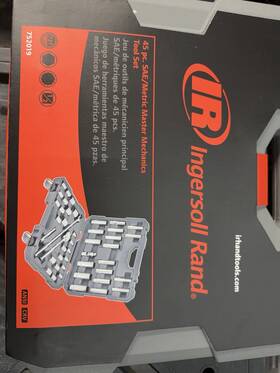 752019 Ingersoll Rand 45 Pc. 1/2 Inch Drive Sae/metric Master Mechanics Tool Set-