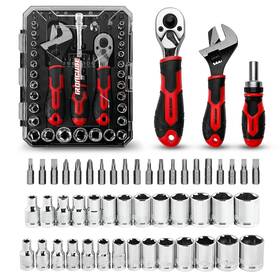 900001 Ironcube 53-piece Socket Ratchet Wrench Set With 20-in-1 Ratcheting Screwdriver And 2-i