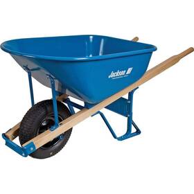 Jackson 049206018587 6 Cu. Ft. Heavy Gauge Seamless Steel Wheelbarrow With Hardwood Handles